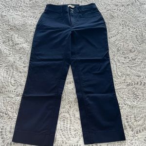 Loft Straight Crop Navy Pants